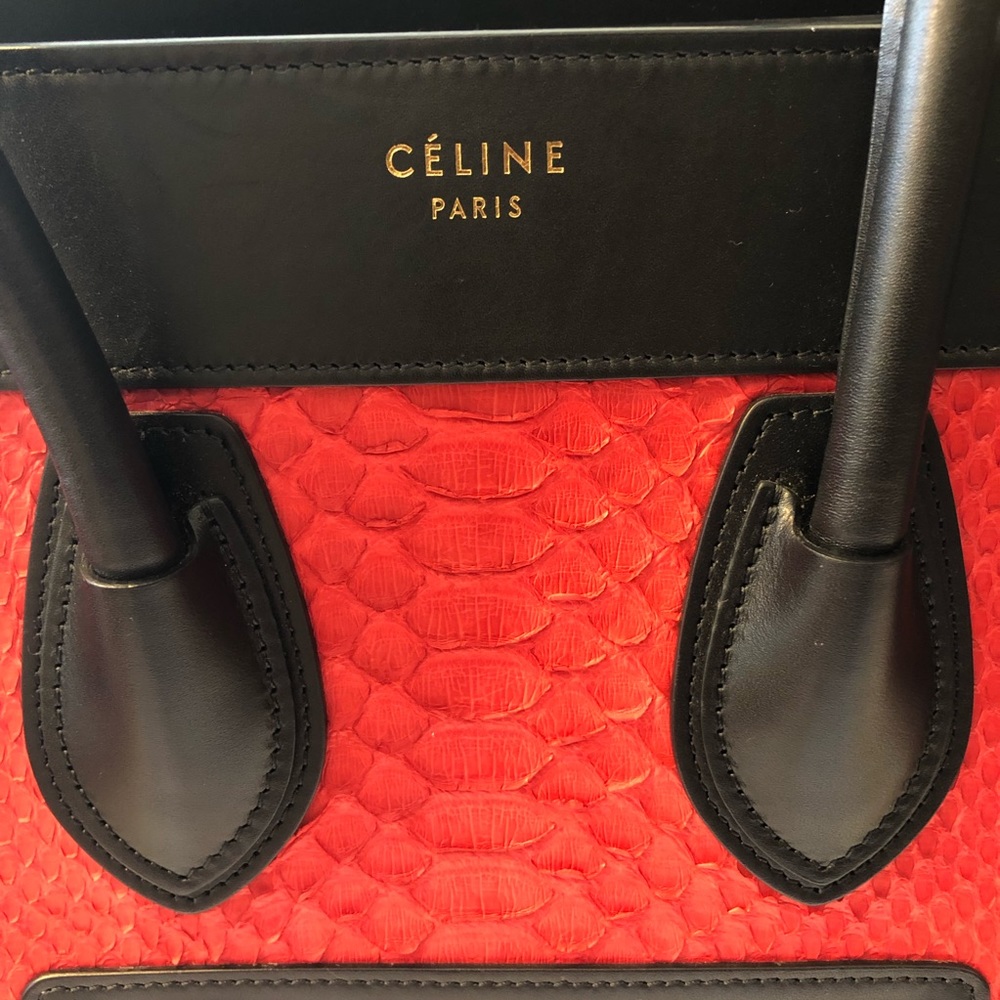 CELINE PYTHON RED MINI LUGGAGE W/ TAGS WORN ONCE - Picture 3 of 8